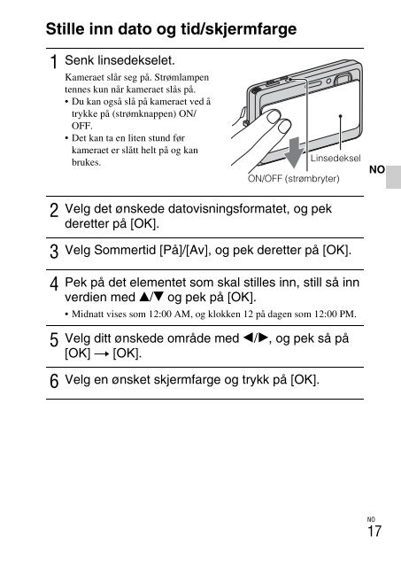 Sony DSC-TX9 - DSC-TX9 Istruzioni per l'uso Norvegese