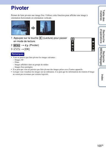 Sony DSC-TX9 - DSC-TX9 Istruzioni per l'uso Francese