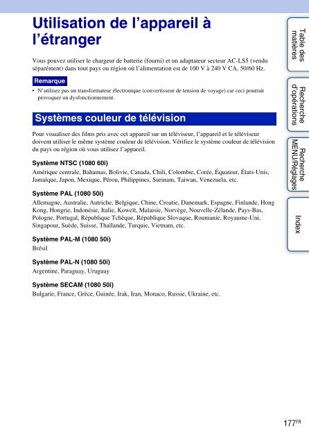 Sony DSC-TX9 - DSC-TX9 Istruzioni per l'uso Francese