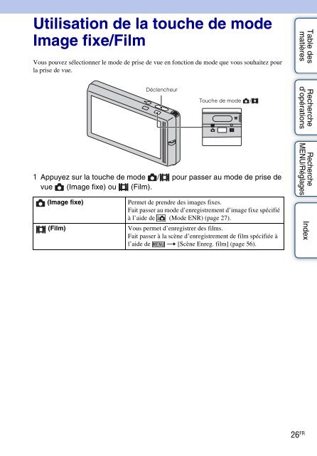 Sony DSC-TX9 - DSC-TX9 Istruzioni per l'uso Francese