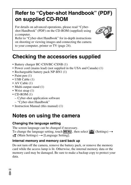 Sony DSC-TX9 - DSC-TX9 Istruzioni per l'uso Inglese