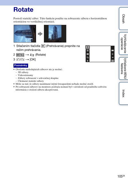 Sony DSC-TX9 - DSC-TX9 Istruzioni per l'uso Slovacco