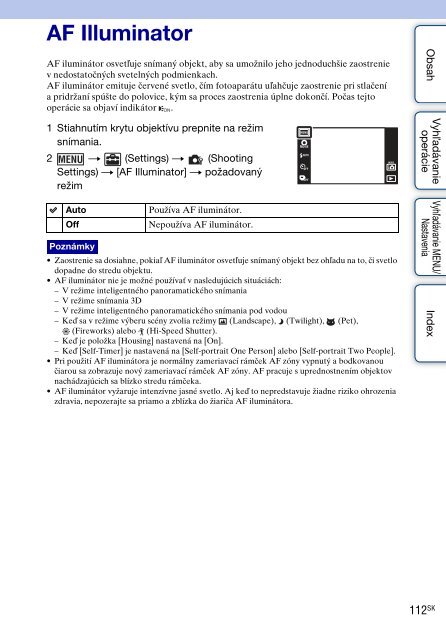 Sony DSC-TX9 - DSC-TX9 Istruzioni per l'uso Slovacco