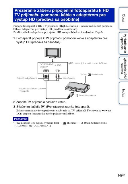 Sony DSC-TX9 - DSC-TX9 Istruzioni per l'uso Slovacco