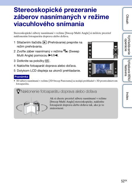 Sony DSC-TX9 - DSC-TX9 Istruzioni per l'uso Slovacco