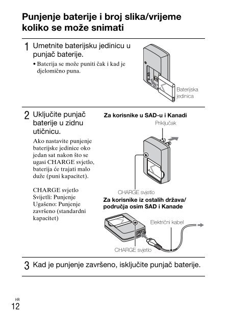 Sony DSC-TX9 - DSC-TX9 Istruzioni per l'uso Croato