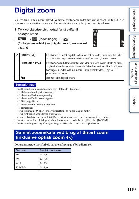 Sony DSC-TX9 - DSC-TX9 Istruzioni per l'uso Danese