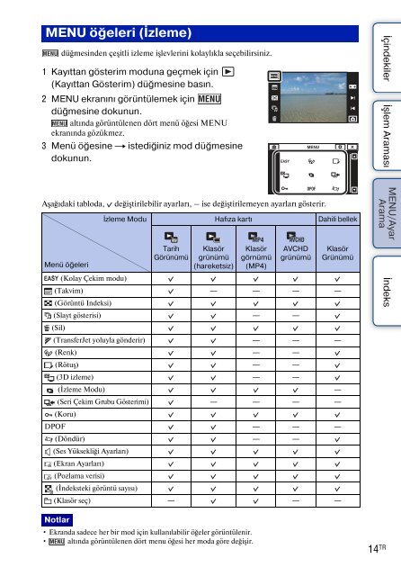 Sony DSC-TX9 - DSC-TX9 Istruzioni per l'uso Turco