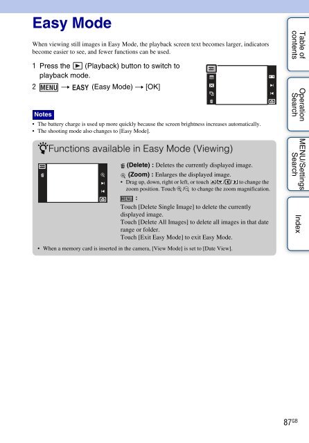 Sony DSC-TX9 - DSC-TX9 Istruzioni per l'uso Inglese