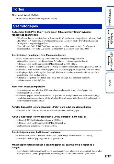 Sony DSC-TX9 - DSC-TX9 Istruzioni per l'uso Ungherese