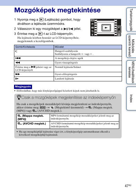 Sony DSC-TX9 - DSC-TX9 Istruzioni per l'uso Ungherese