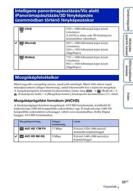 Sony DSC-TX9 - DSC-TX9 Istruzioni per l'uso Ungherese