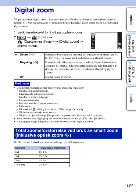 Sony DSC-TX9 - DSC-TX9 Istruzioni per l'uso Norvegese