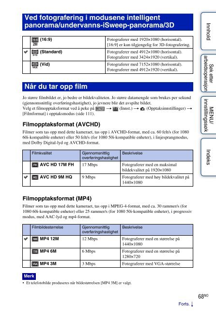 Sony DSC-TX9 - DSC-TX9 Istruzioni per l'uso Norvegese