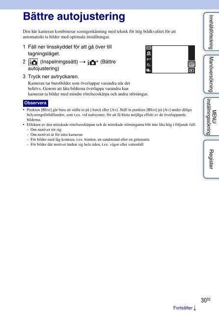 Sony DSC-TX9 - DSC-TX9 Istruzioni per l'uso Svedese