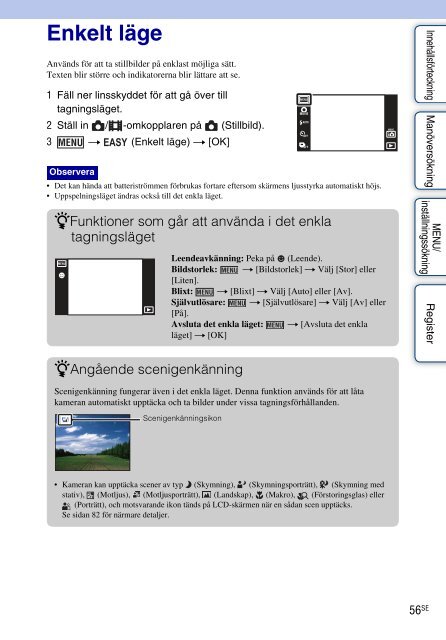 Sony DSC-TX9 - DSC-TX9 Istruzioni per l'uso Svedese