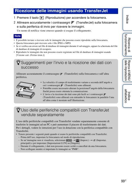 Sony DSC-TX9 - DSC-TX9 Istruzioni per l'uso