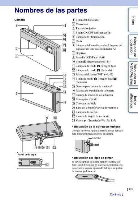 Sony DSC-TX9 - DSC-TX9 Istruzioni per l'uso Spagnolo