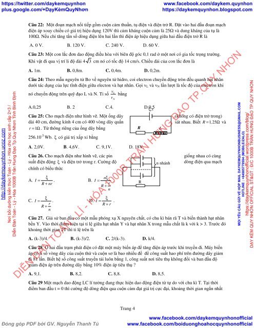 Bộ đề thi thử THPT QG 2018 Các môn TOÁN - LÍ - HÓA Các trường THPT Cả nước CÓ HƯỚNG DẪN GIẢI (Lần 7) [DC09042018]