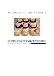 Order Online Delicious Dishes in Lorton, VA from Ms. Jo's Petite Sweets