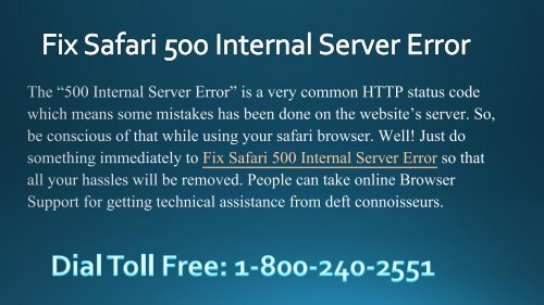 How to Fix Safari 500 Internal Server Error Dial, 1-800-240-2551