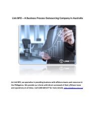 Link BPO – A Business Process Outsourcing Company in Australia