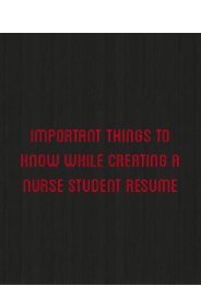 Important Things to Know While Creating a Nurse Student Resume