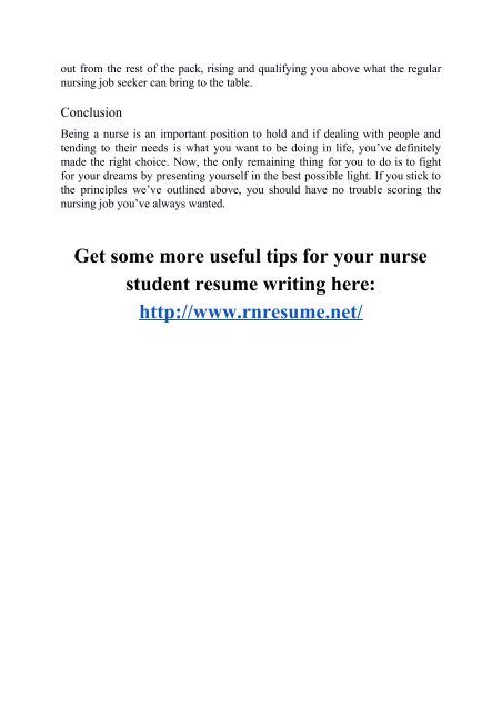 Important Things to Know While Creating a Nurse Student Resume