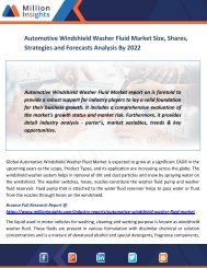 Automotive Windshield Washer Fluid Market Size, Shares, Strategies and Forecasts Analysis By 2022