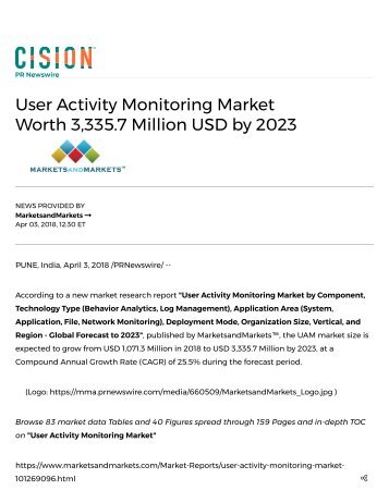User Activity Monitoring Market worth 3,335.7 Million USD by 2023