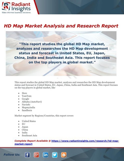 HD Map Market Analysis and Research Report