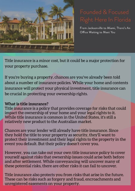 DO I NEED TITLE INSURANCE WHEN BUYING A PROPERTY_