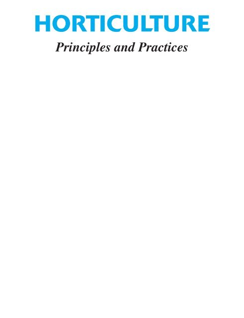 Horticulture Principles and Practices