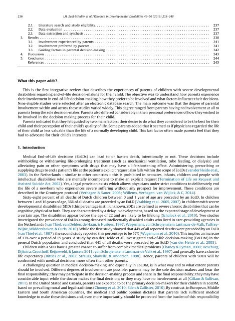 End-of-life decision-making for children with severe developmental disabilities