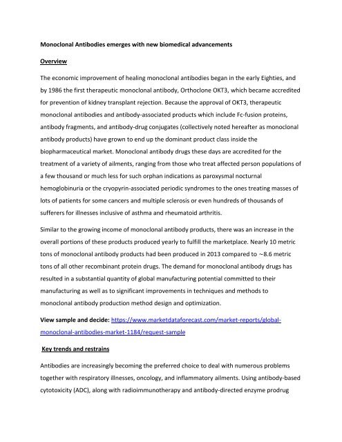 Monoclonal Antibodies Market