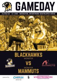 Münster Blackhawks Gamedayheft