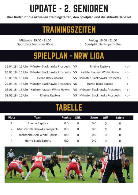 Münster Blackhawks Gamedayheft