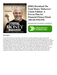 [PDF] Download The Total Money Makeover: Classic Edition: A Proven Plan for Financial Fitness Ebook | READ ONLINE