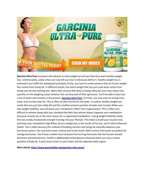 Garcinia Ultra Pure - Contorl Your Hunger And Prevent Fat Storage