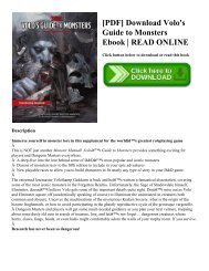 [PDF] Download Volo's Guide to Monsters Ebook READ ONLINE