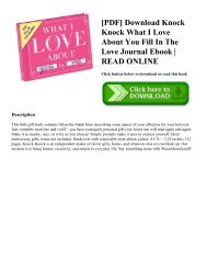 [PDF] Download Knock Knock What I Love About You Fill In The Love Journal Ebook | READ ONLINE
