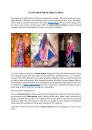 It's All About Indian Ethnic Fashion