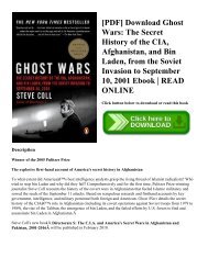 [PDF] Download Ghost Wars The Secret History of the CIA  Afghanistan  and Bin Laden  from the Soviet Invasion to September 10  2001 Ebook  READ ONLINE