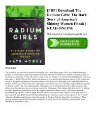 [PDF] Download The Radium Girls The Dark Story of America's Shining Women Ebook  READ ONLINE