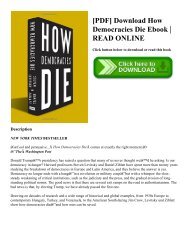 [PDF] Download How Democracies Die Ebook  READ ONLINE