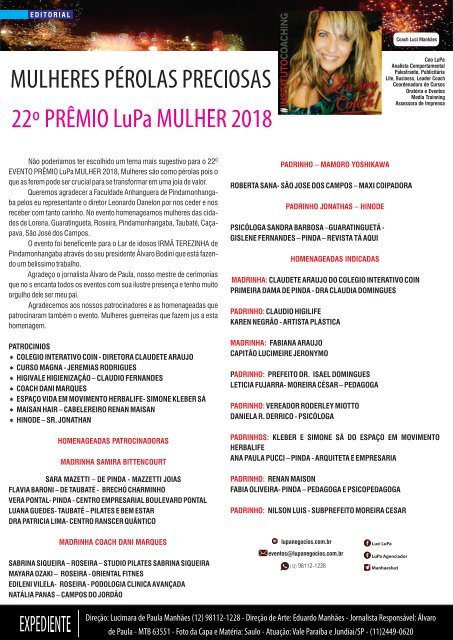 Revista Prêmio LuPa Mulher 2018