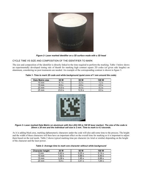 Important Considerations for laser marking an identifier on die-casting