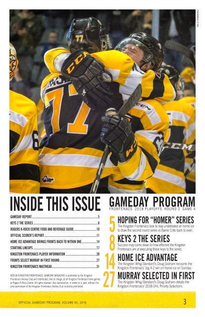 Kingston Frontenacs GameDay April 10, 2018