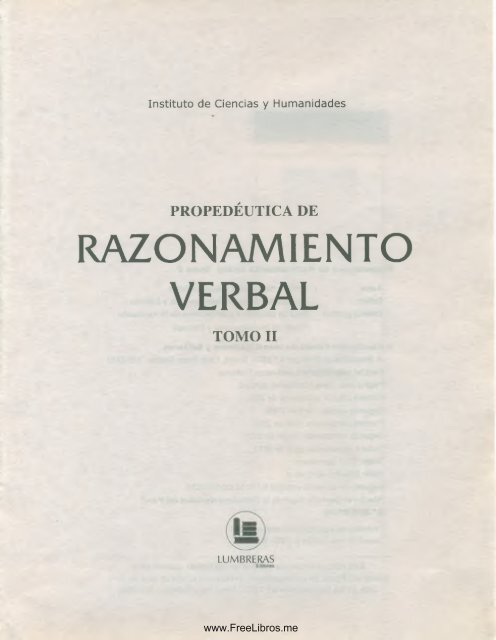 Razonamiento Verbal - II - Lumbreras