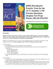 [PDF] Download 8 Practice Tests for the ACT Includes 1 728 Practice Questions (Kaplan Test Prep) Ebook  READ ONLINE